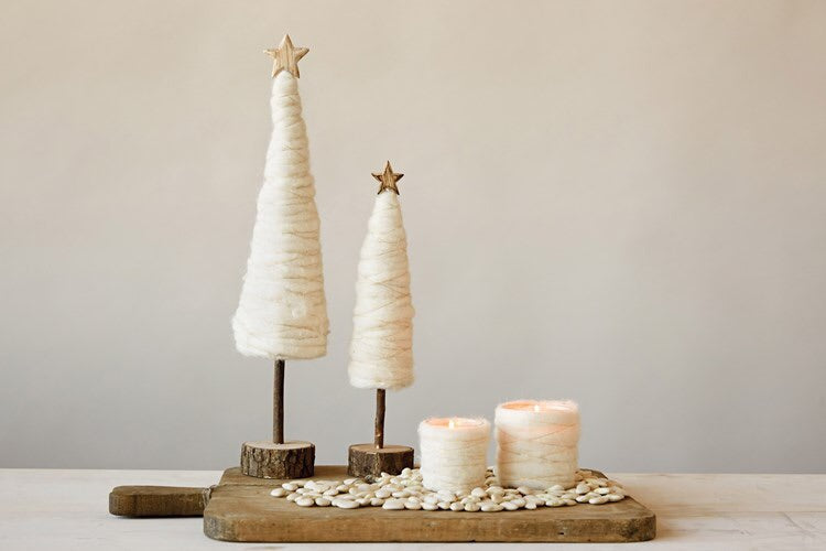 Cream Wood Christmas Tree