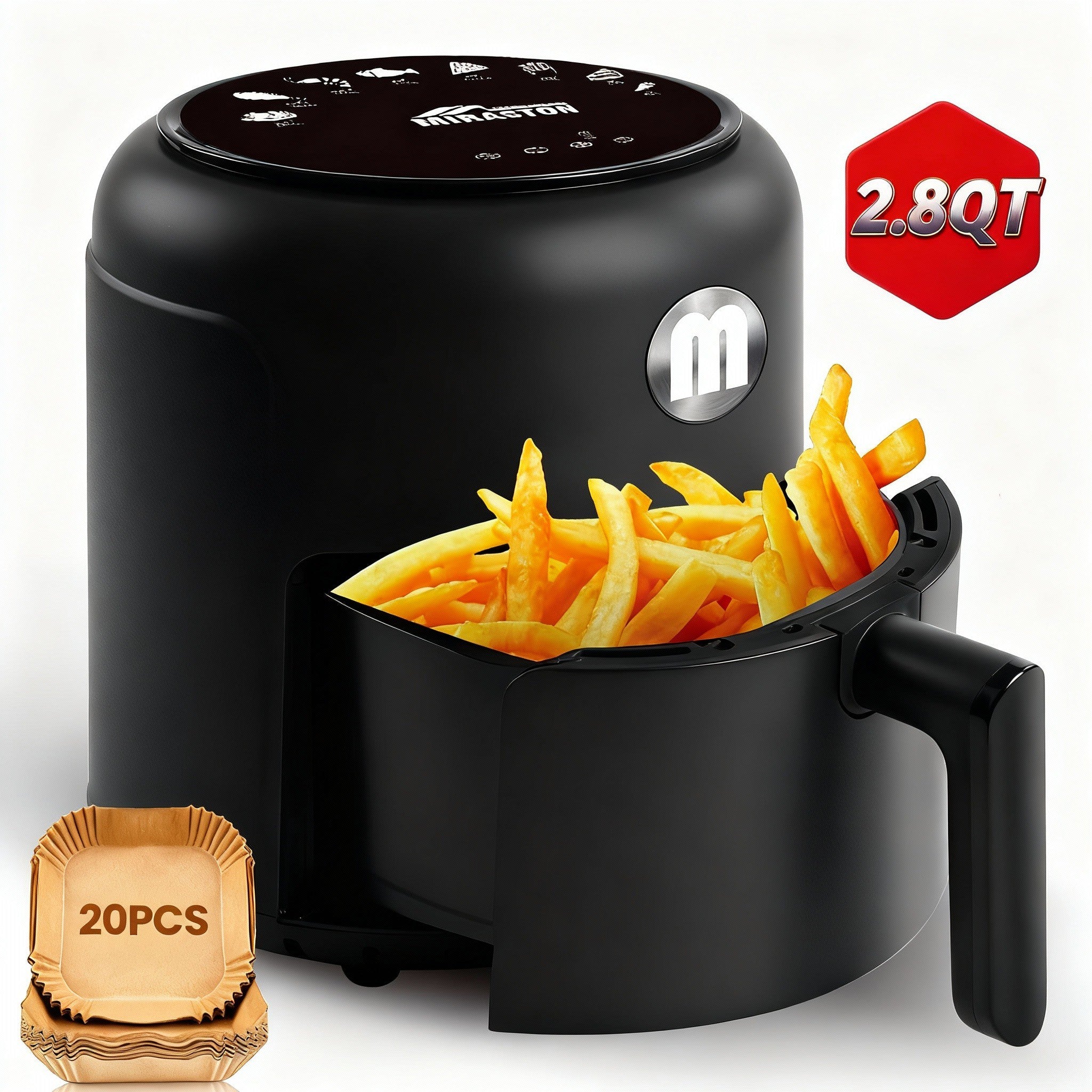 6.5QT Digital Air Fryer with Window & Touch Screen – Stainless Steel