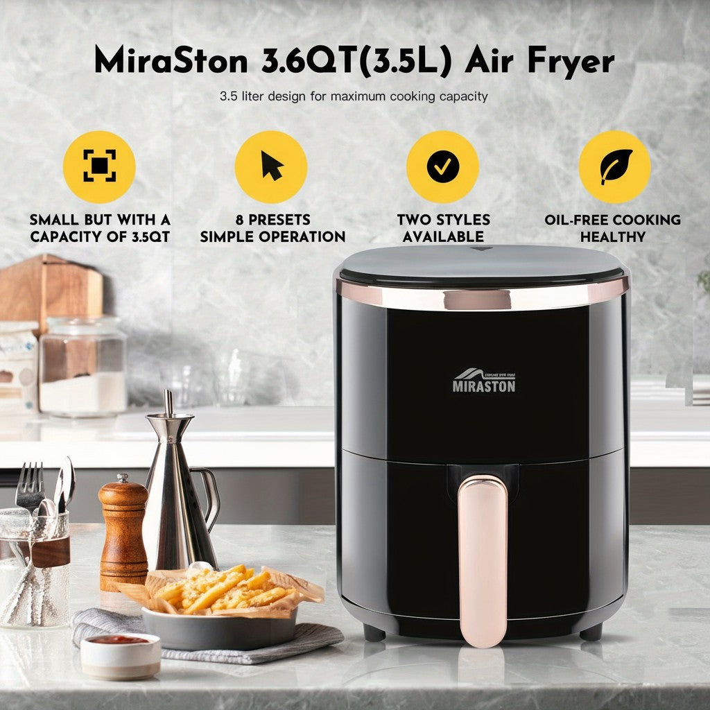 3.6QT Digital Air Fryer with Touch Screen – Oil-Free Healthy Cooking