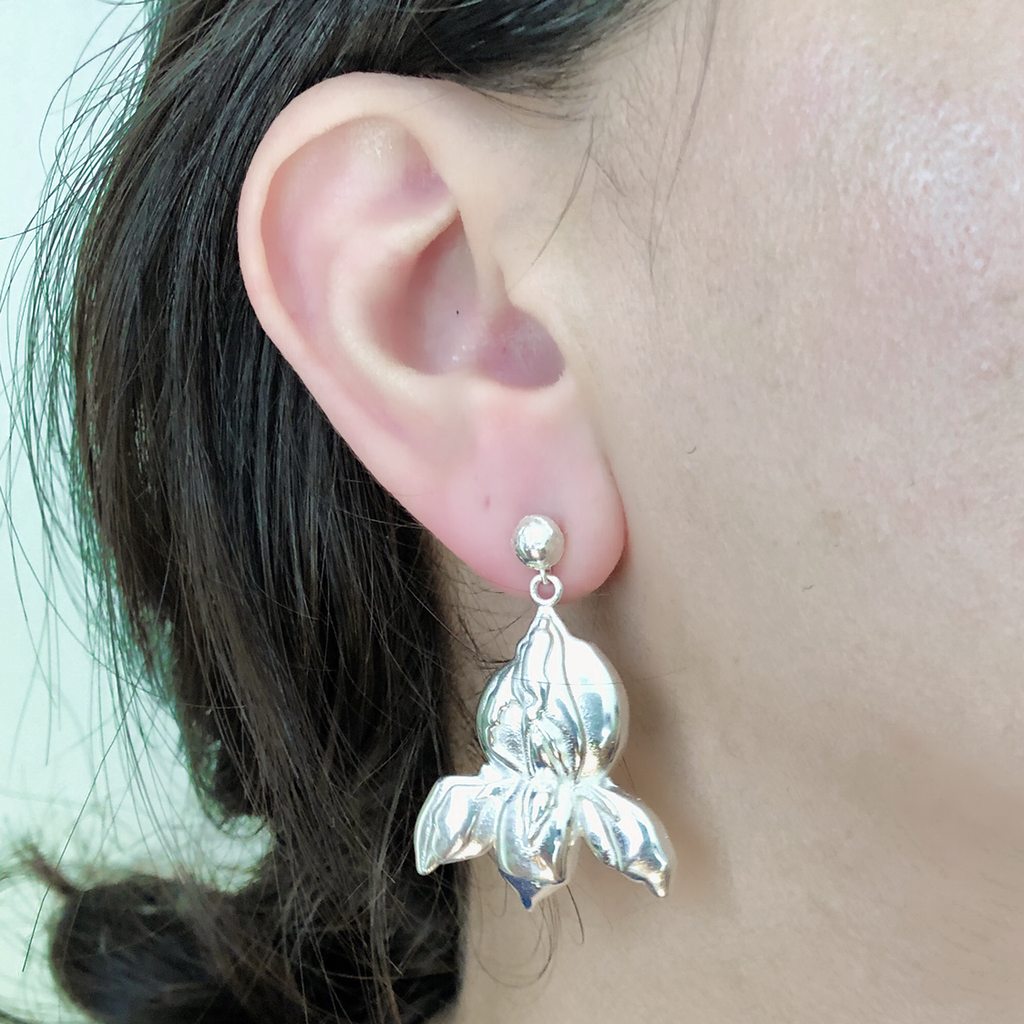 Silver Floral Earrings