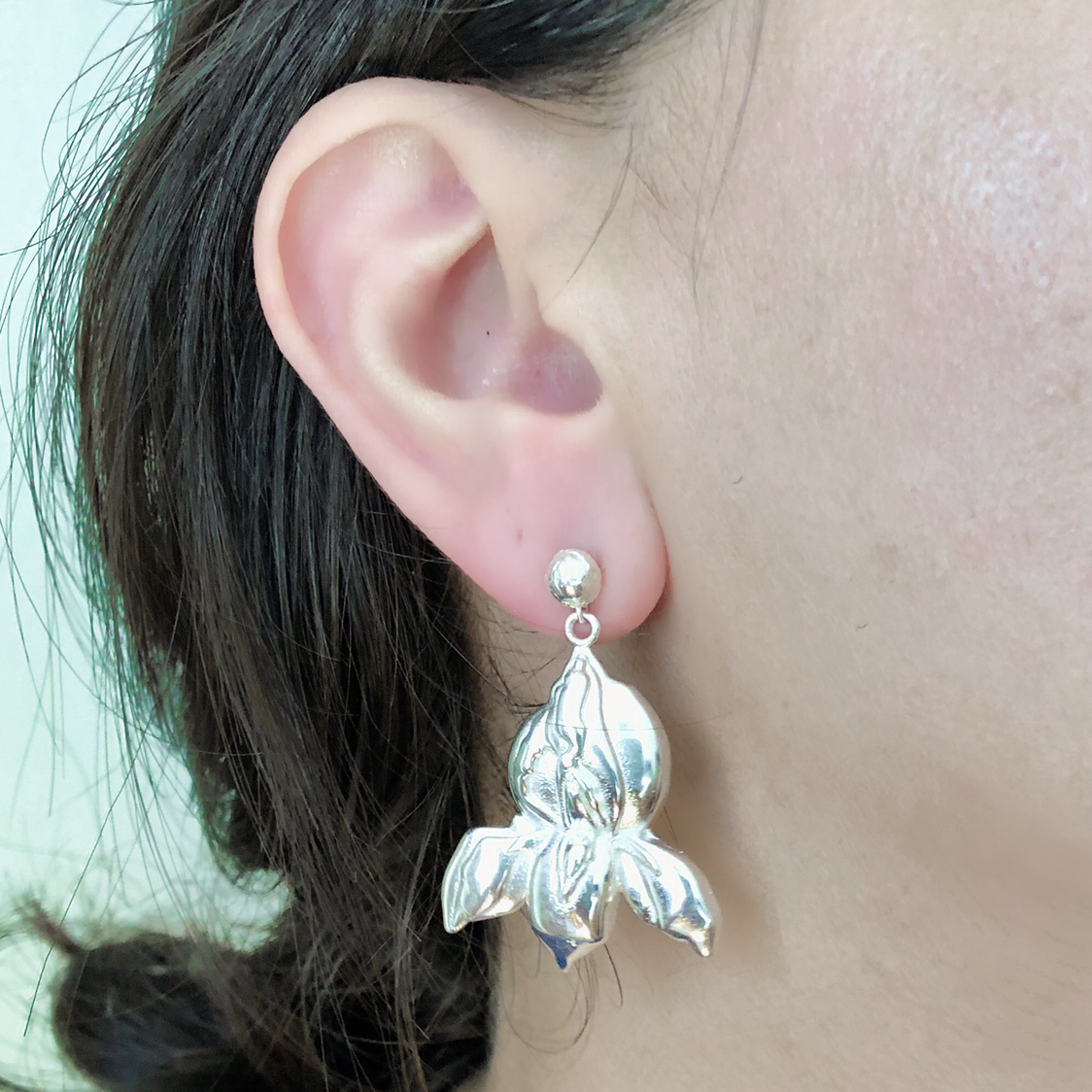 Silver Floral Earrings