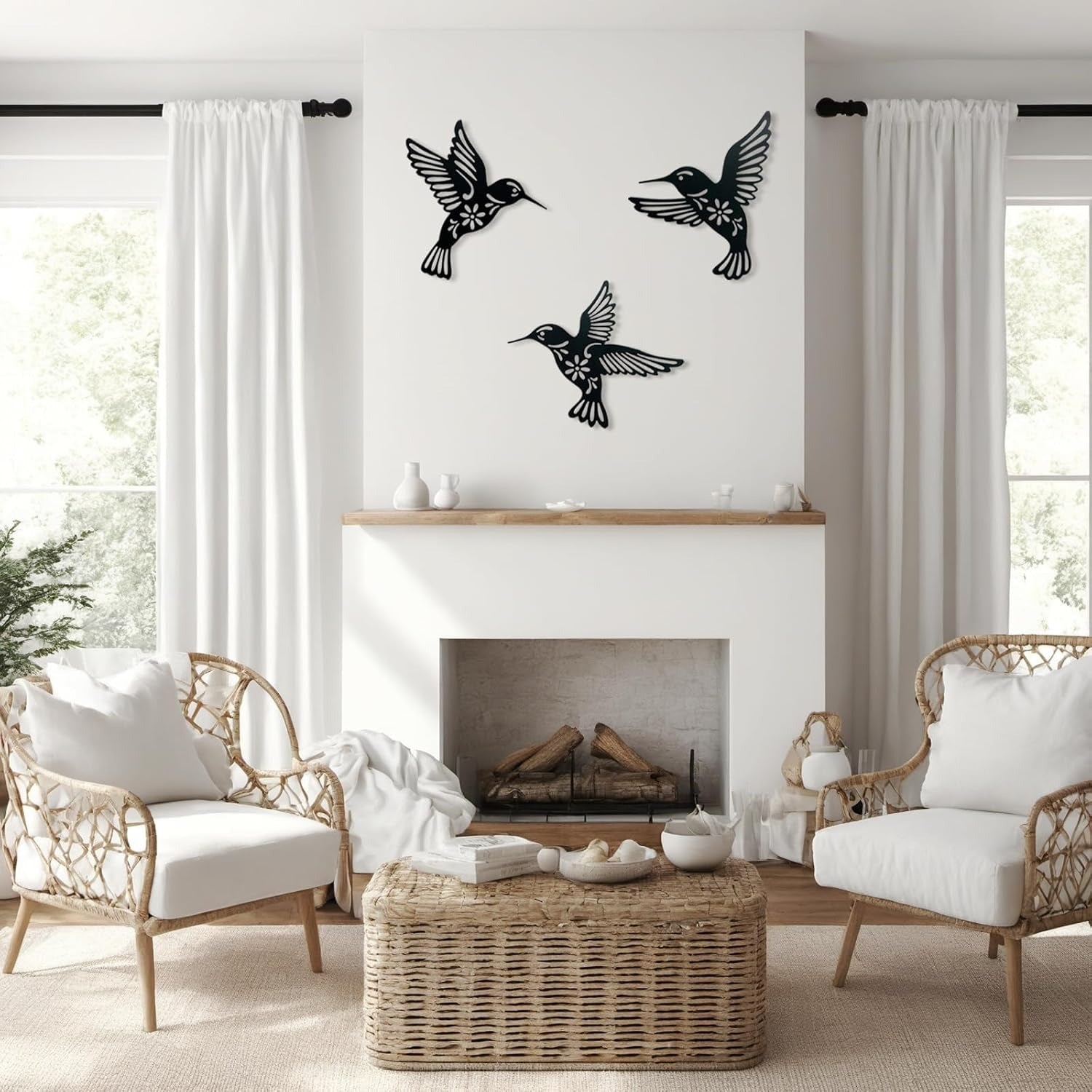 Metal Hummingbird Wall Art Decor
