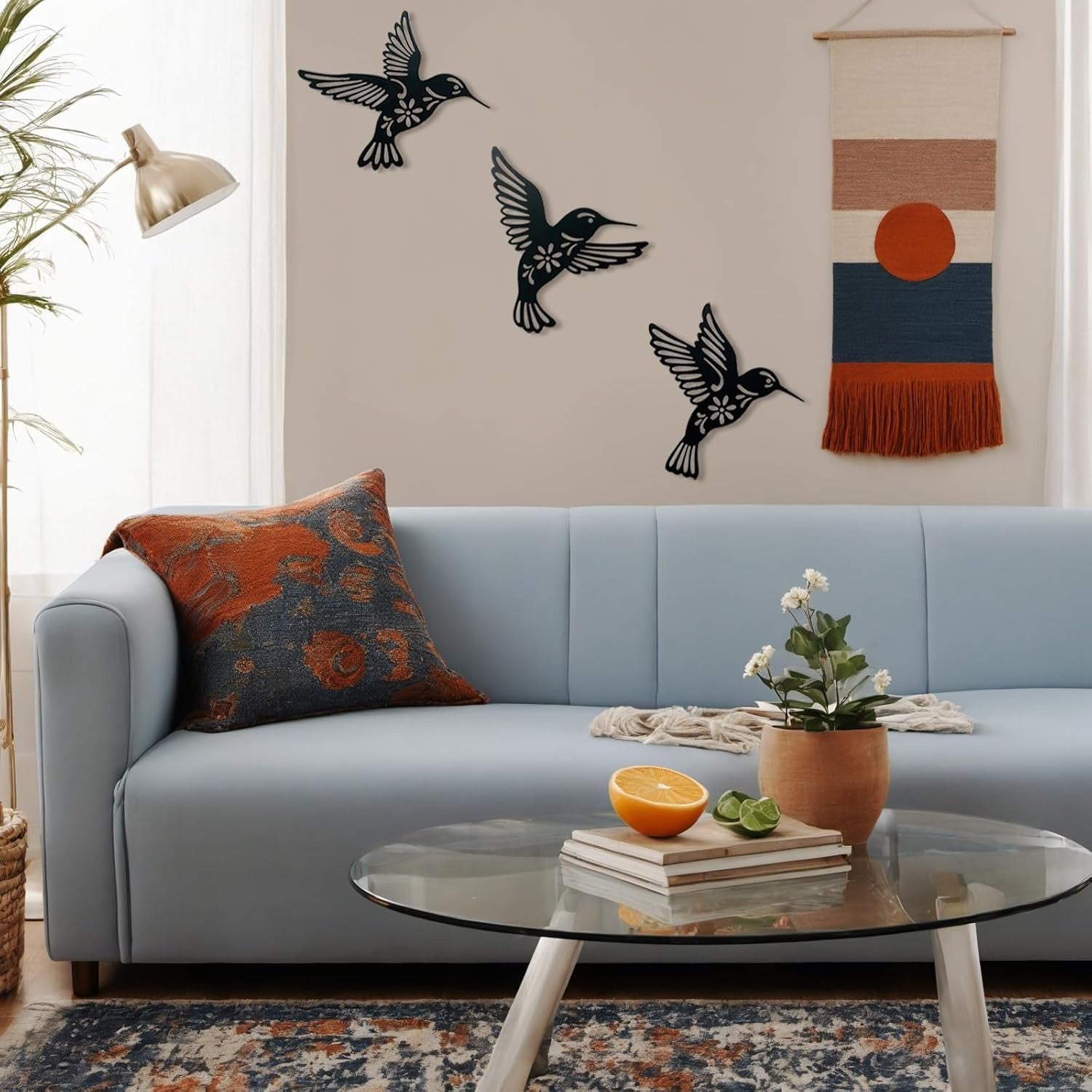 Metal Hummingbird Wall Art Decor