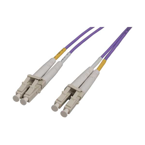 Intellinet 1m 2.0mm Duplex OFNR OM4 Multimode LC to LC UPC Fiber Optic Patch Cable - Violet (752169)