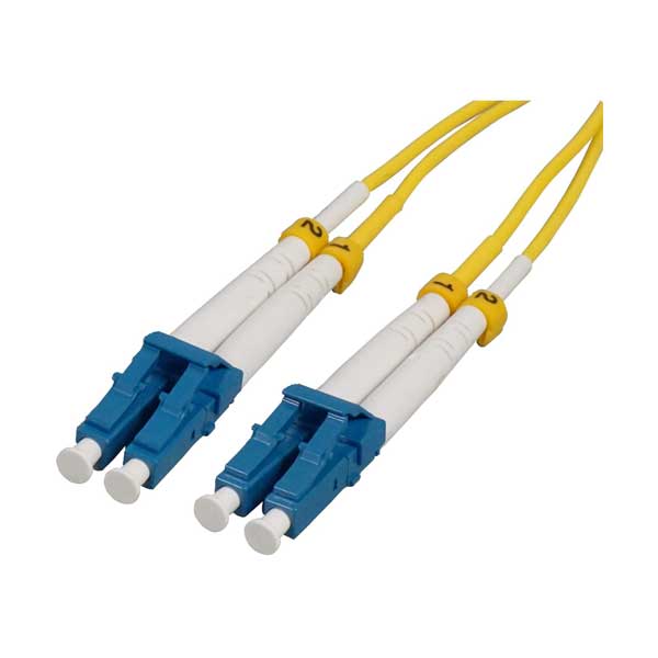Intellinet 2m 2.0mm Duplex OFNR Singlemode BIF LC to LC UPC Fiber Optic Patch Cable - Yellow (751667)