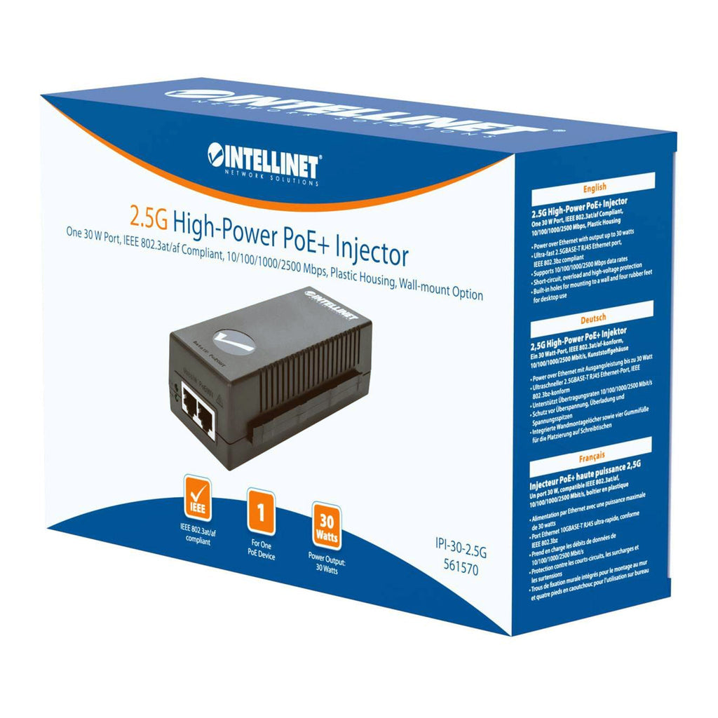 Intellinet 561570 2.5G High-Power PoE+ Injector
