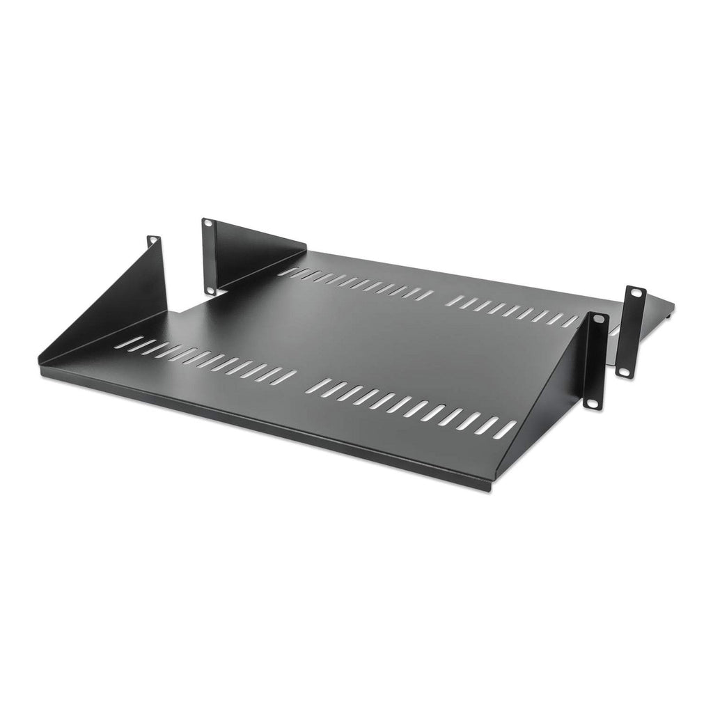 Intellinet 714877 2U 19" Double-Sided Vented Cantilever Shelf - Black