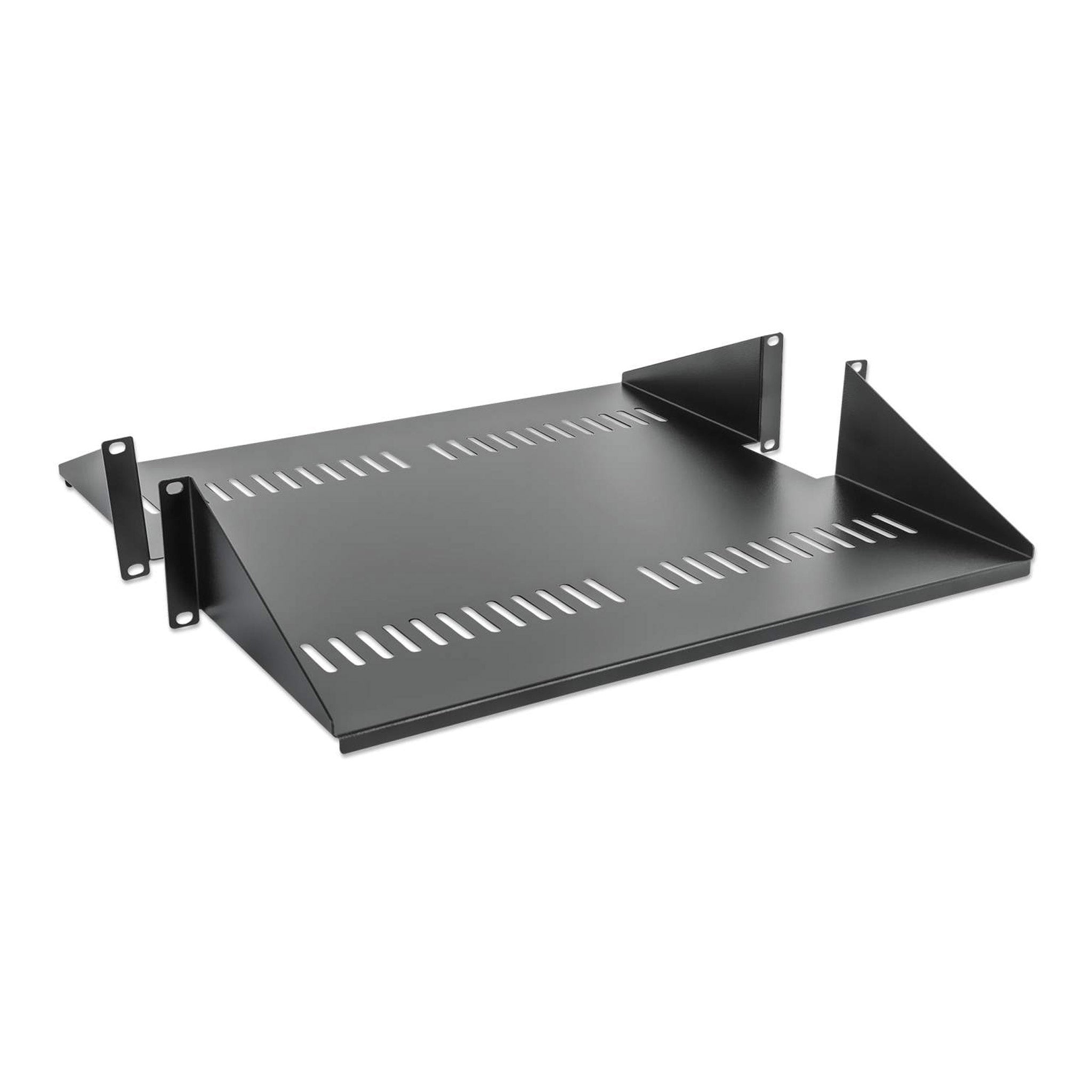 Intellinet 714877 2U 19" Double-Sided Vented Cantilever Shelf - Black
