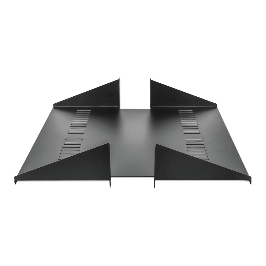 Intellinet 714877 2U 19" Double-Sided Vented Cantilever Shelf - Black
