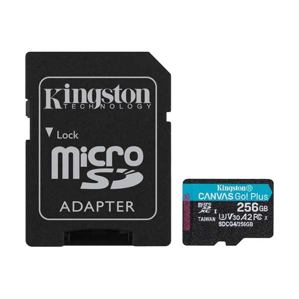 Kingston Canvas Go! Plus 256GB Class 10/UHS-I (U3) V30 microSDXC (SDCG4/256GB)