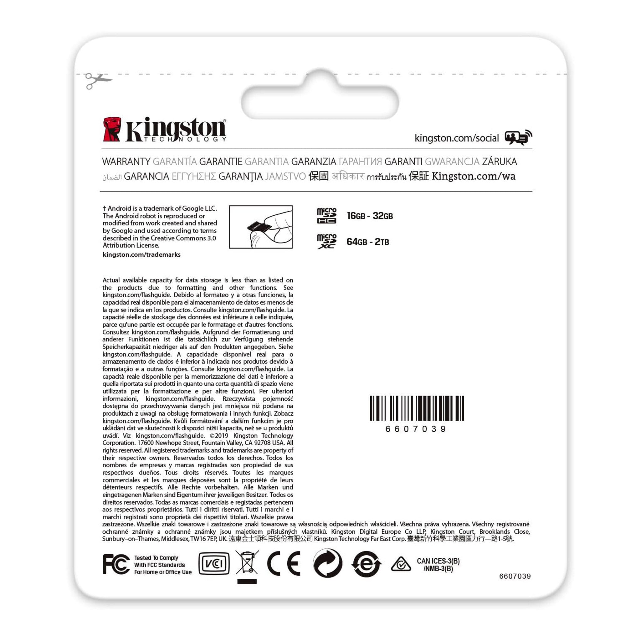 Kingston SDCG3/64GB Canvas Go! Plus microSD Memory Card - 64GB