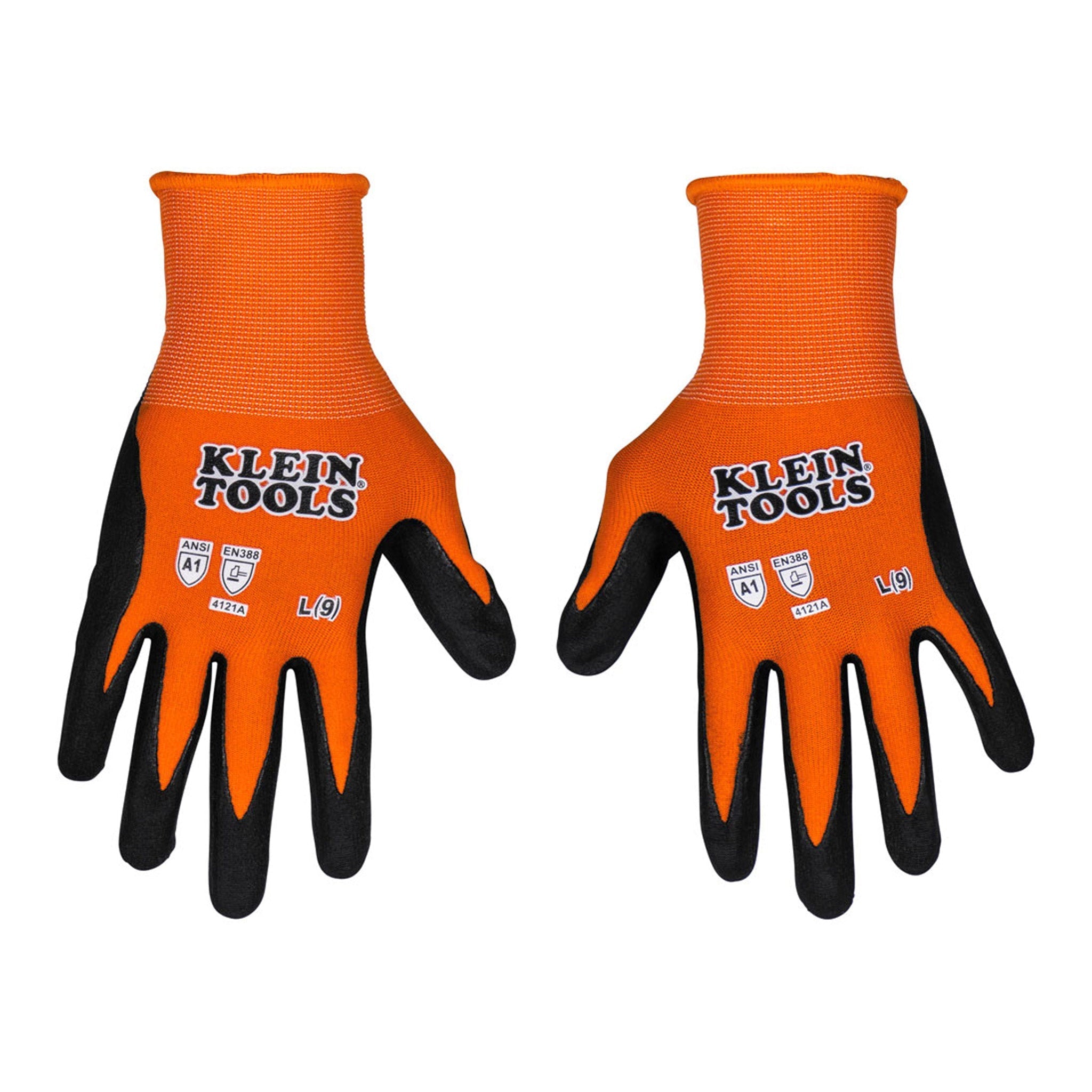 Klein Tools 60581 Knit Dipped Cut Level A1 Touchscreen Gloves - Large, 2-Pair