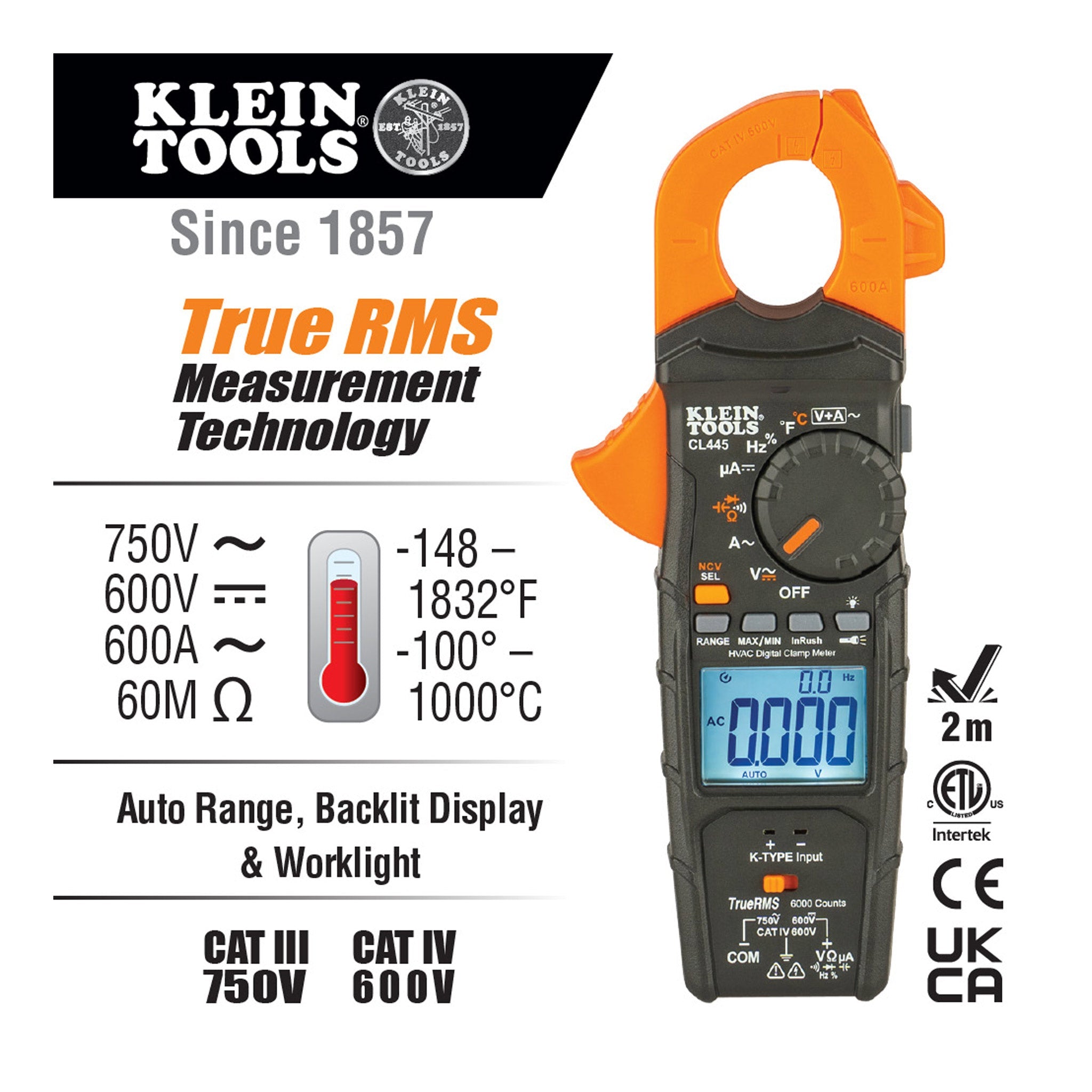 Klein Tools CL445 HVAC Clamp Meter