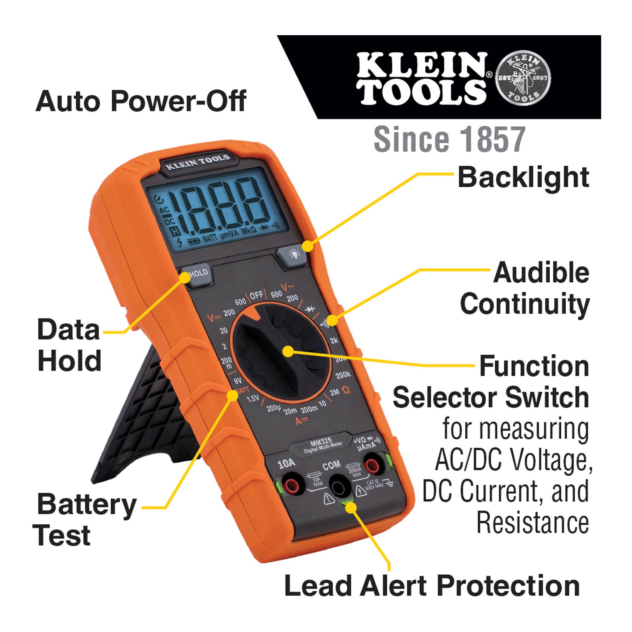 Klein Tools MM325 600V Manual-Ranging Digital Multimeter