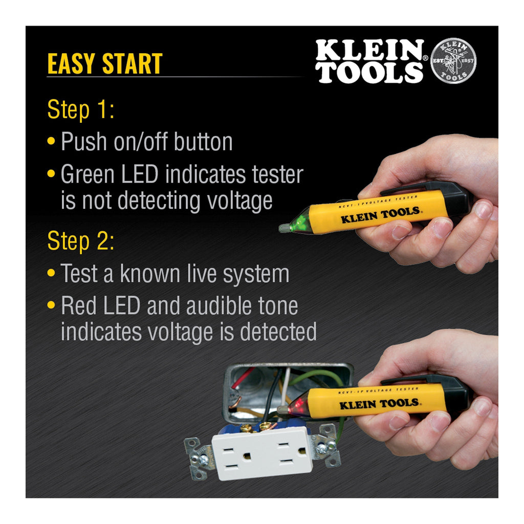 Klein Tools NCVT1PKIT Non-Contact Voltage and GFCI Receptacle Test Kit