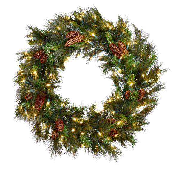 36" Mixed Noble Wreath with concave LED lights