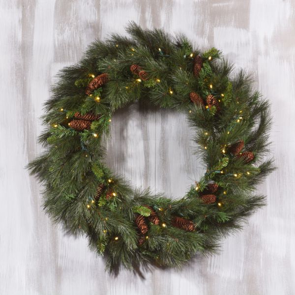 36" Mixed Noble Wreath with concave LED lights