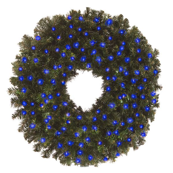 48" Sierra Wreath with Concave LED Lights