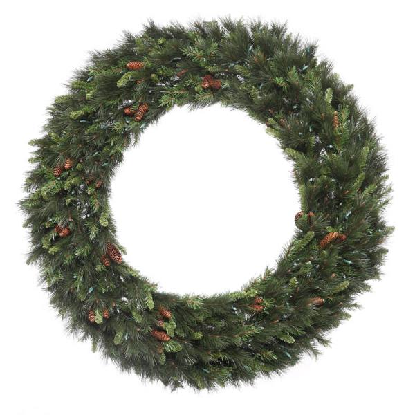LED 60" Mixed Noble Wreath with Warm White Concaves