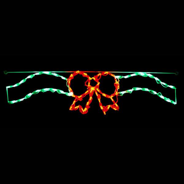 LED Bow/Ribbon Linkable Red/Green