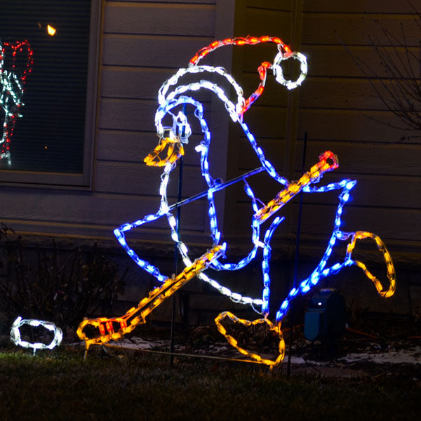 LED Hockey Penguin w/ Puck (Left Facing)