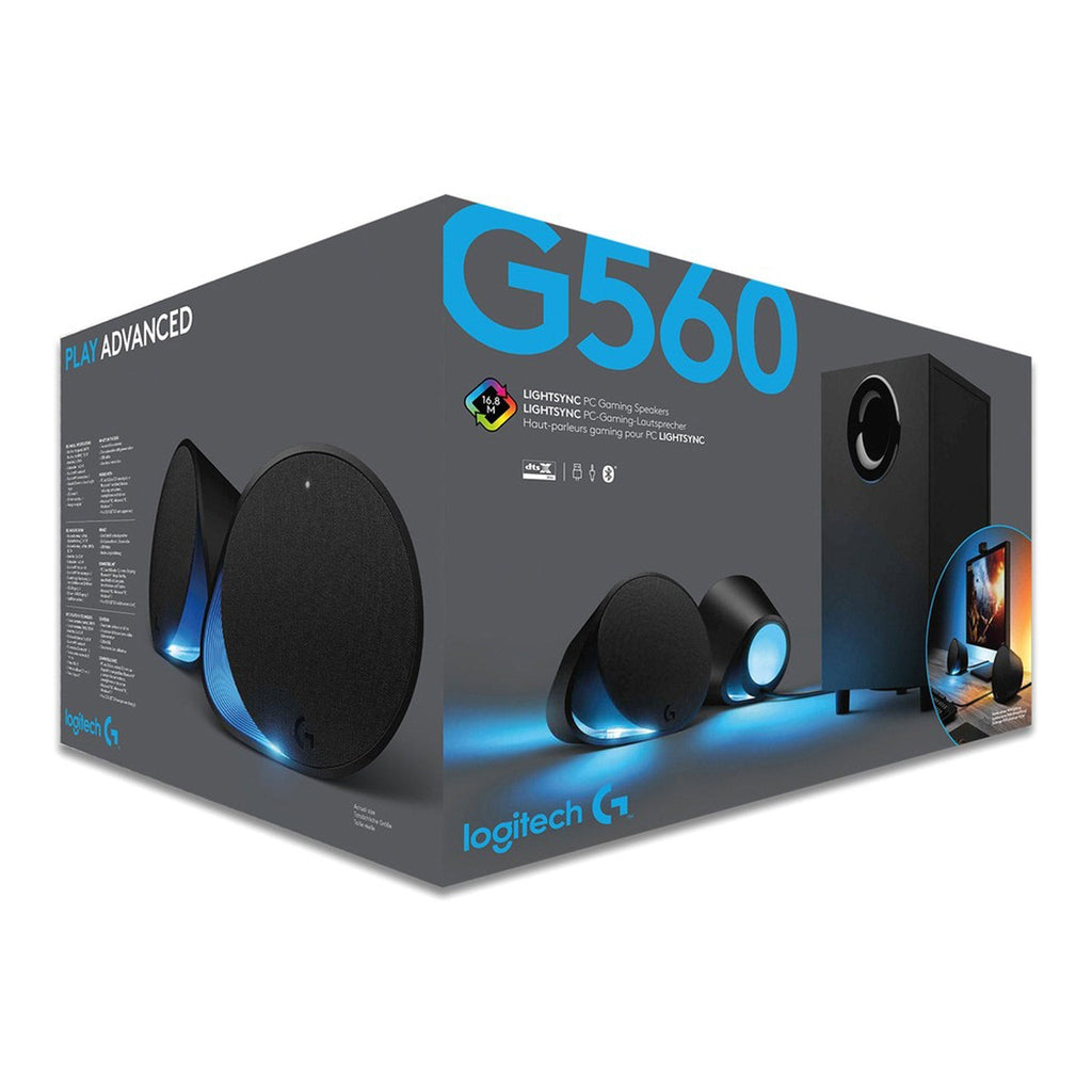 Logitech 980-001300 LIGHTSYNC G560 2.1 Bluetooth Gaming Speaker System - 240W RMS - Black