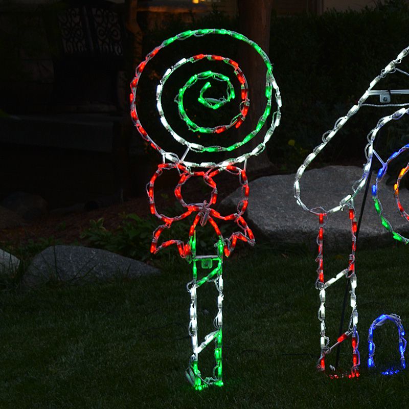 Lollipop Swirl Red Green and White