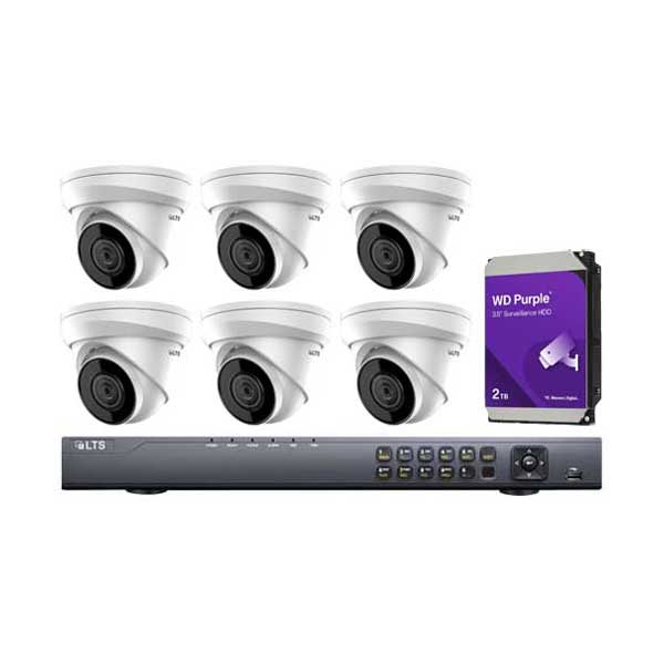 LTS Security 8-Channel 4K NVR with 2TB WD Purple and (6x) 4MP Turret IP Camera
