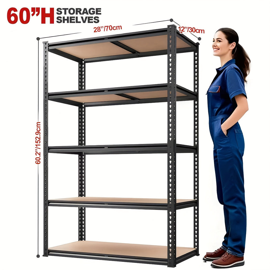 Heavy Duty Metal Storage Rack 5-Tier Adjustable Shelving Unit, Garage or Warehouse Organizer