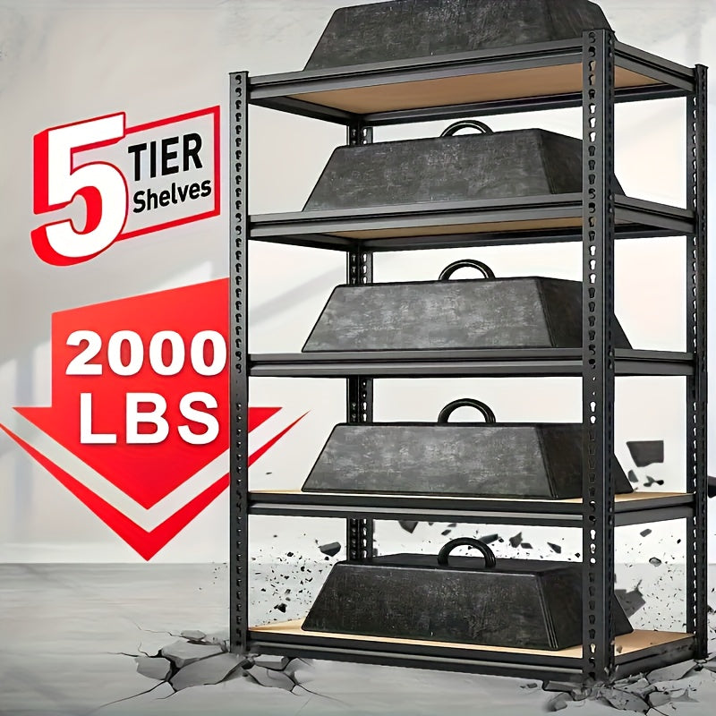 Heavy Duty Metal Storage Rack 5-Tier Adjustable Shelving Unit, Garage or Warehouse Organizer