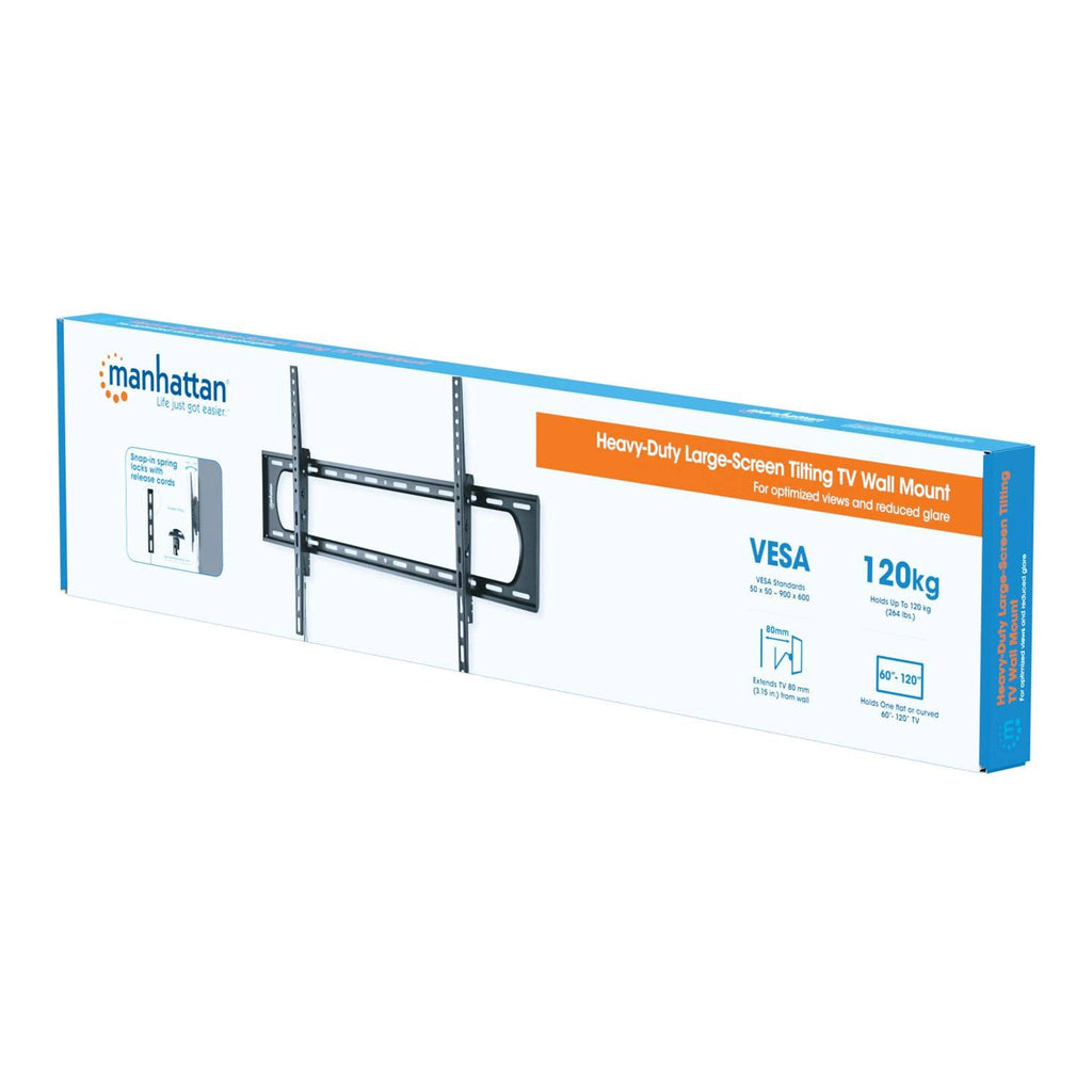 Manhattan 461931 Heavy-Duty Large-Screen Tilting TV Wall Mount - Black