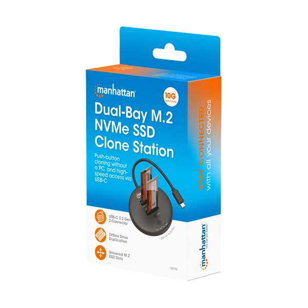 Manhattan Dual-Bay M.2 NVMe SSD Clone Station (130752)