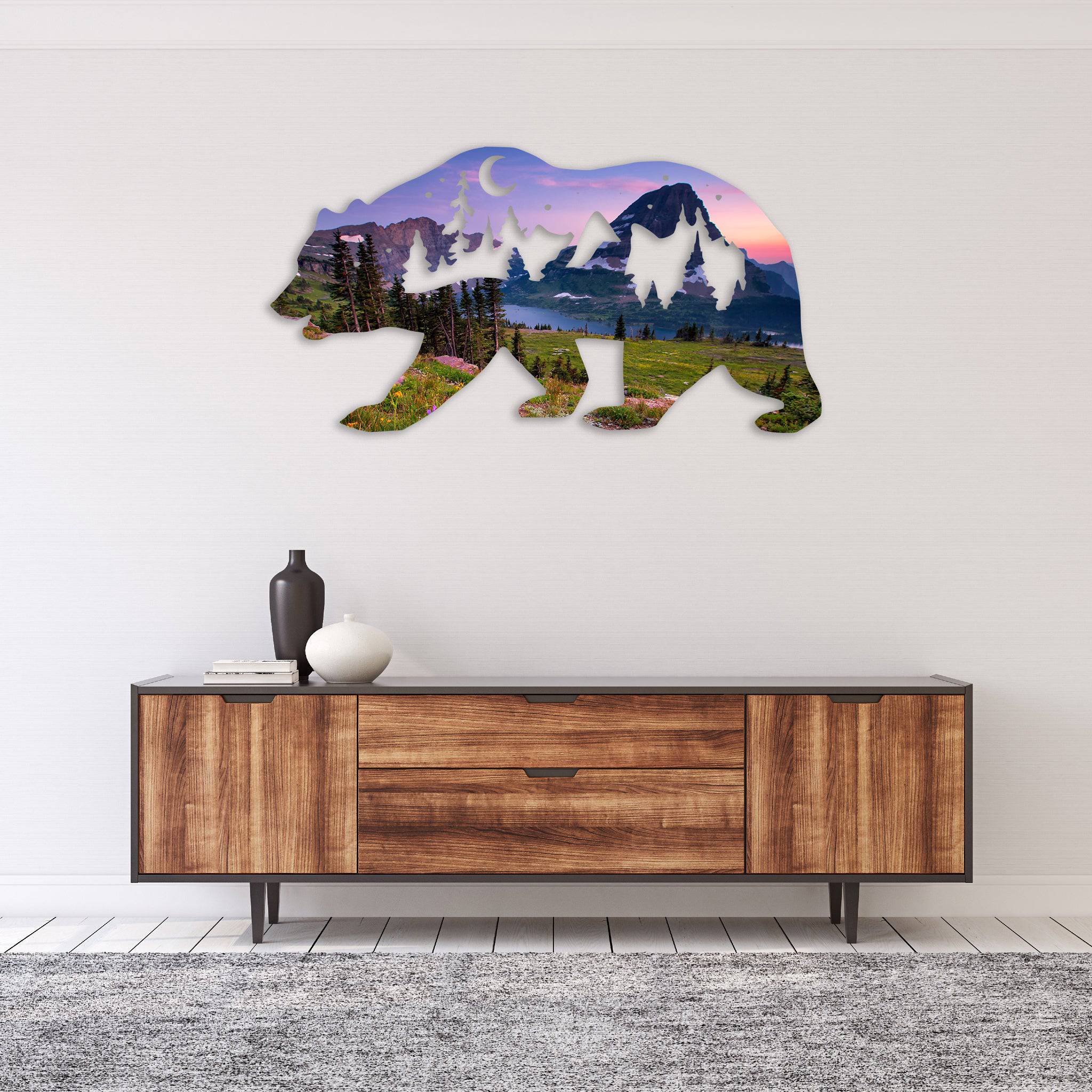 Limited Edition Glacier National Park Bear - Metal Wall Art
