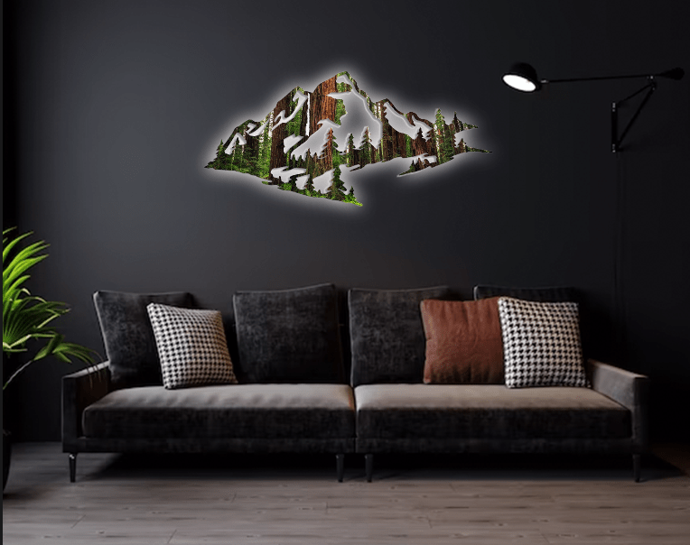 Redwood Mountain Range View - Metal Wall Art