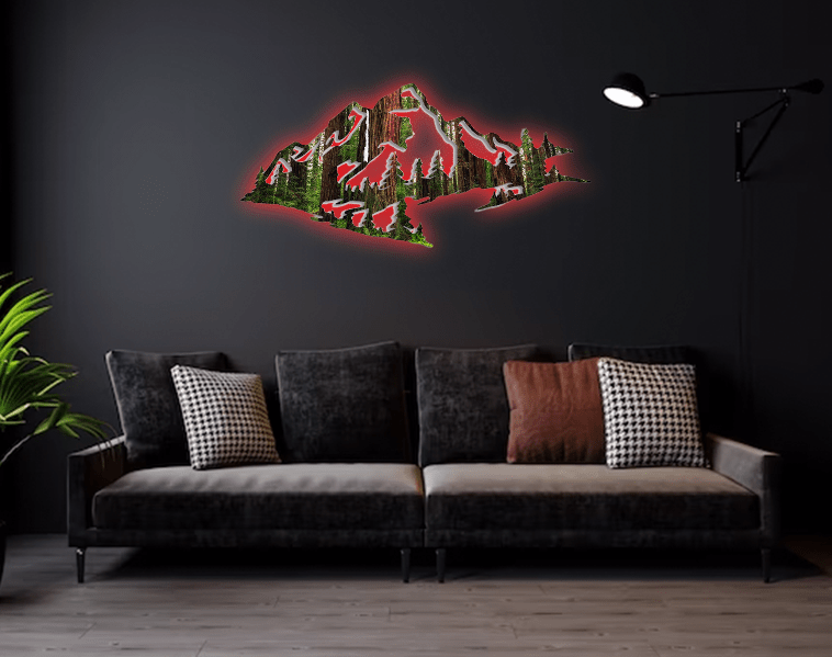 Redwood Mountain Range View - Metal Wall Art