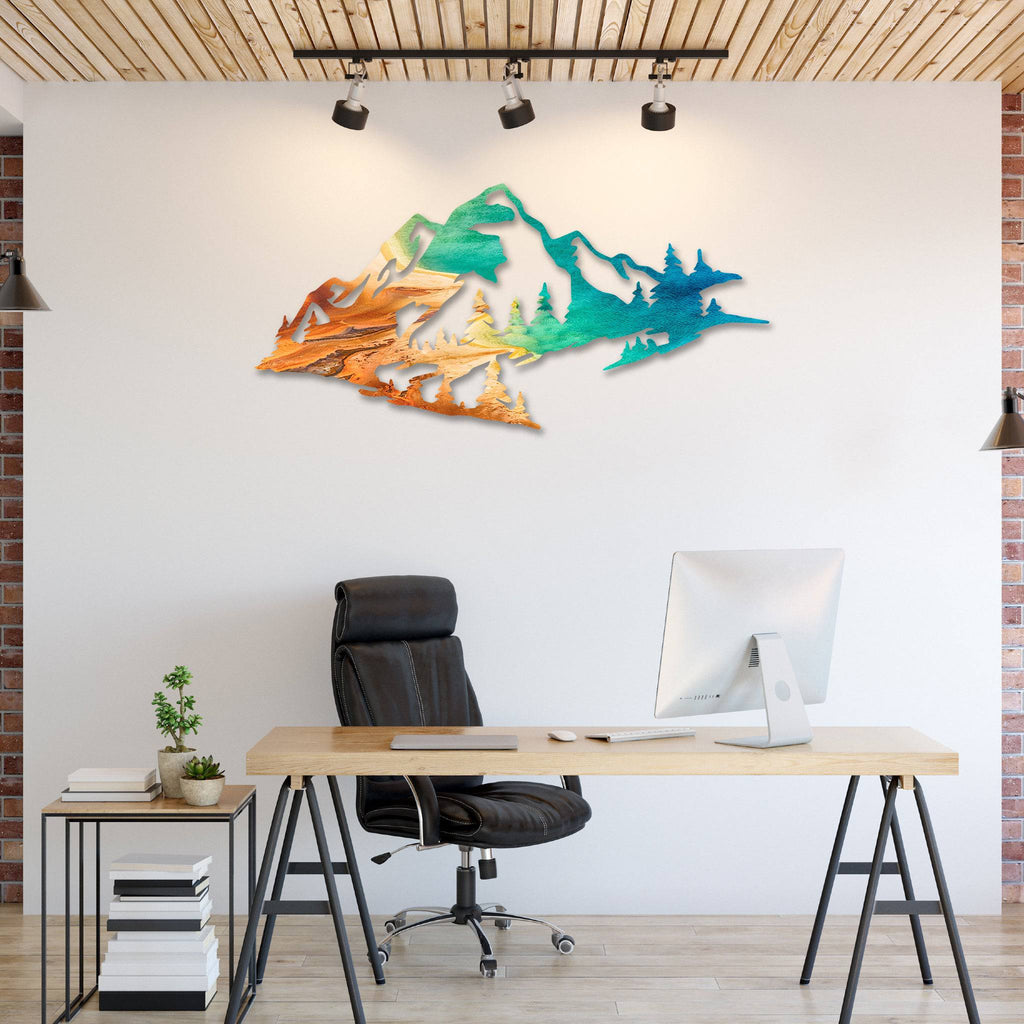 Yellowstone Mountain Range View - Metal Wall Art