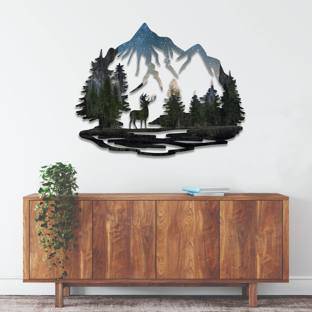 Yosemite Night Deer - Metal Wall Art