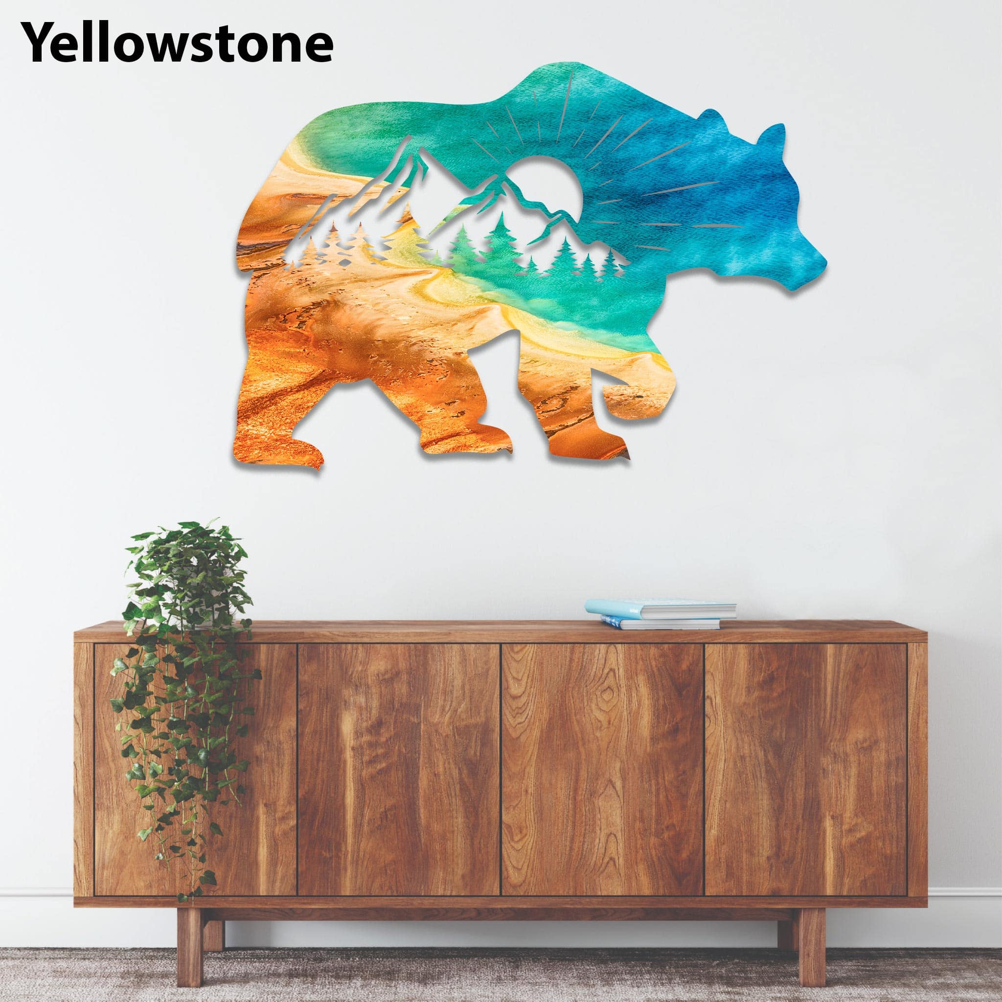 Printed Bear - Metal Wall Art