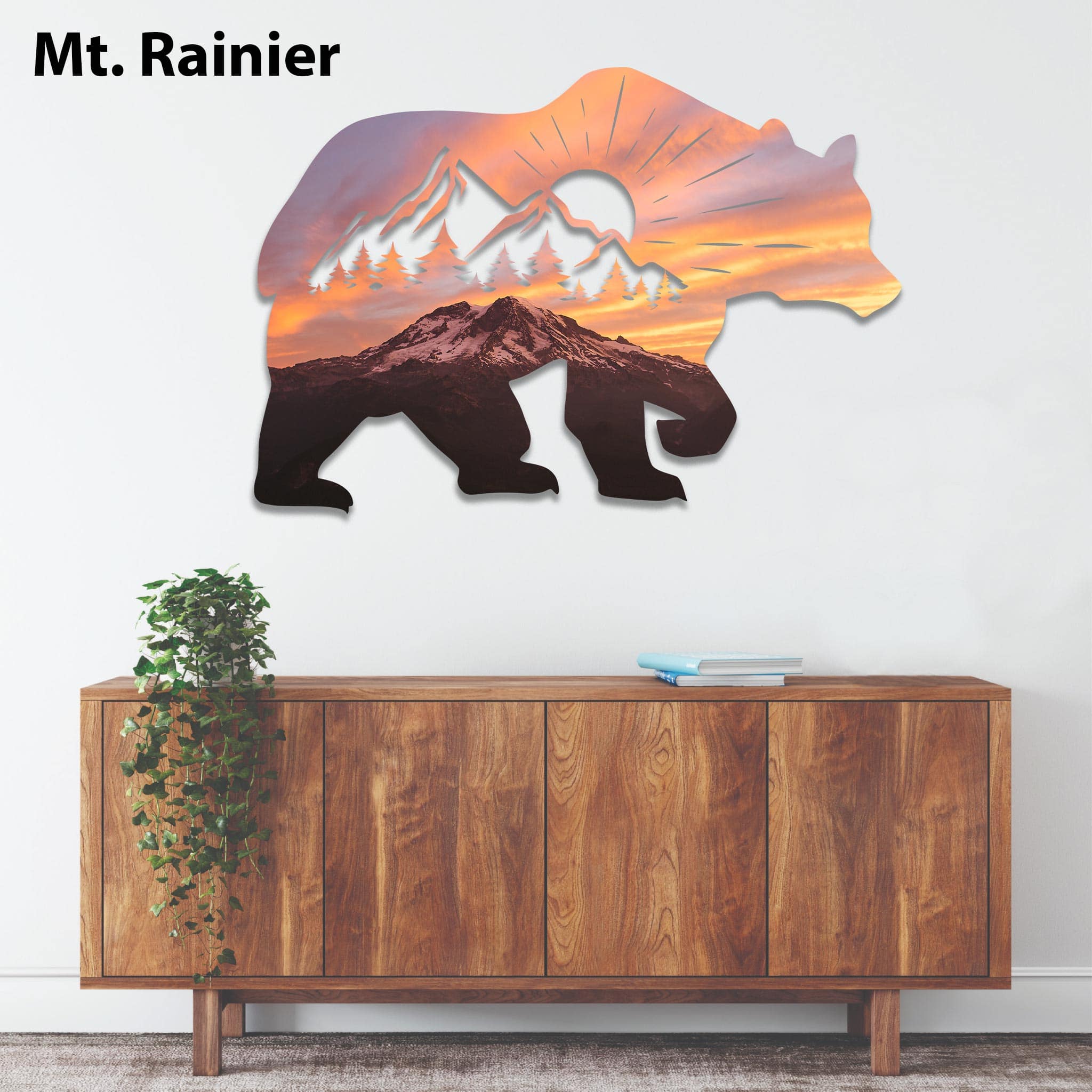 Printed Bear - Metal Wall Art