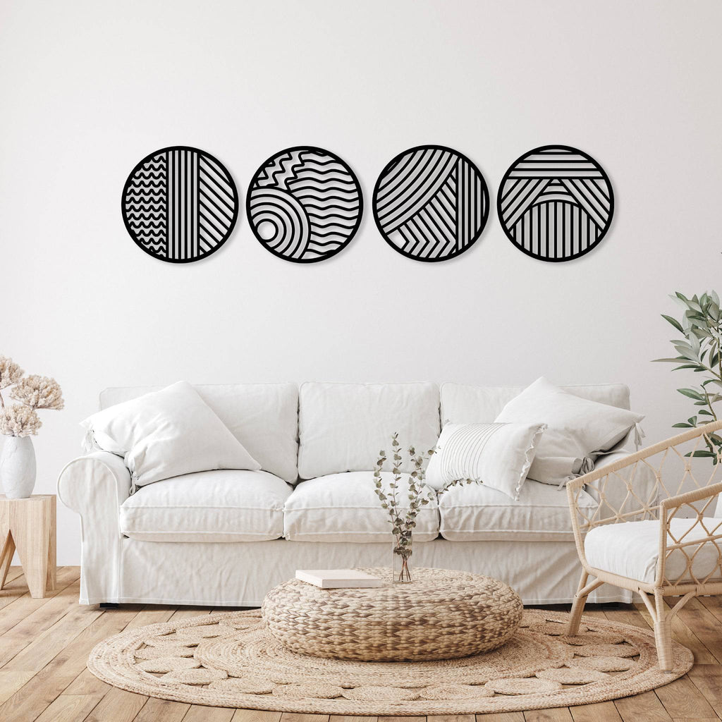 Modern Circles (4 Piece Set) - Metal Wall Art