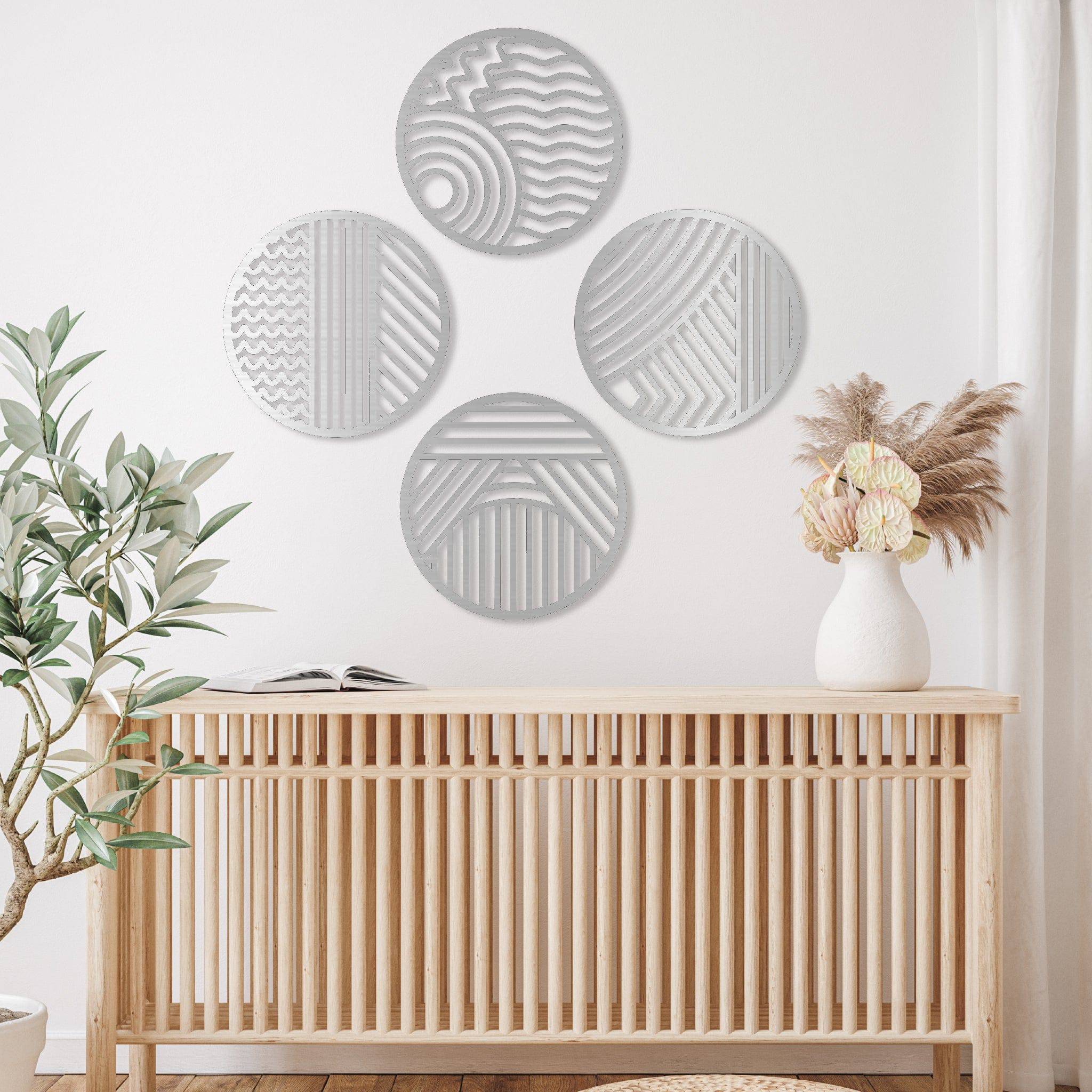 Modern Circles (4 Piece Set) - Metal Wall Art