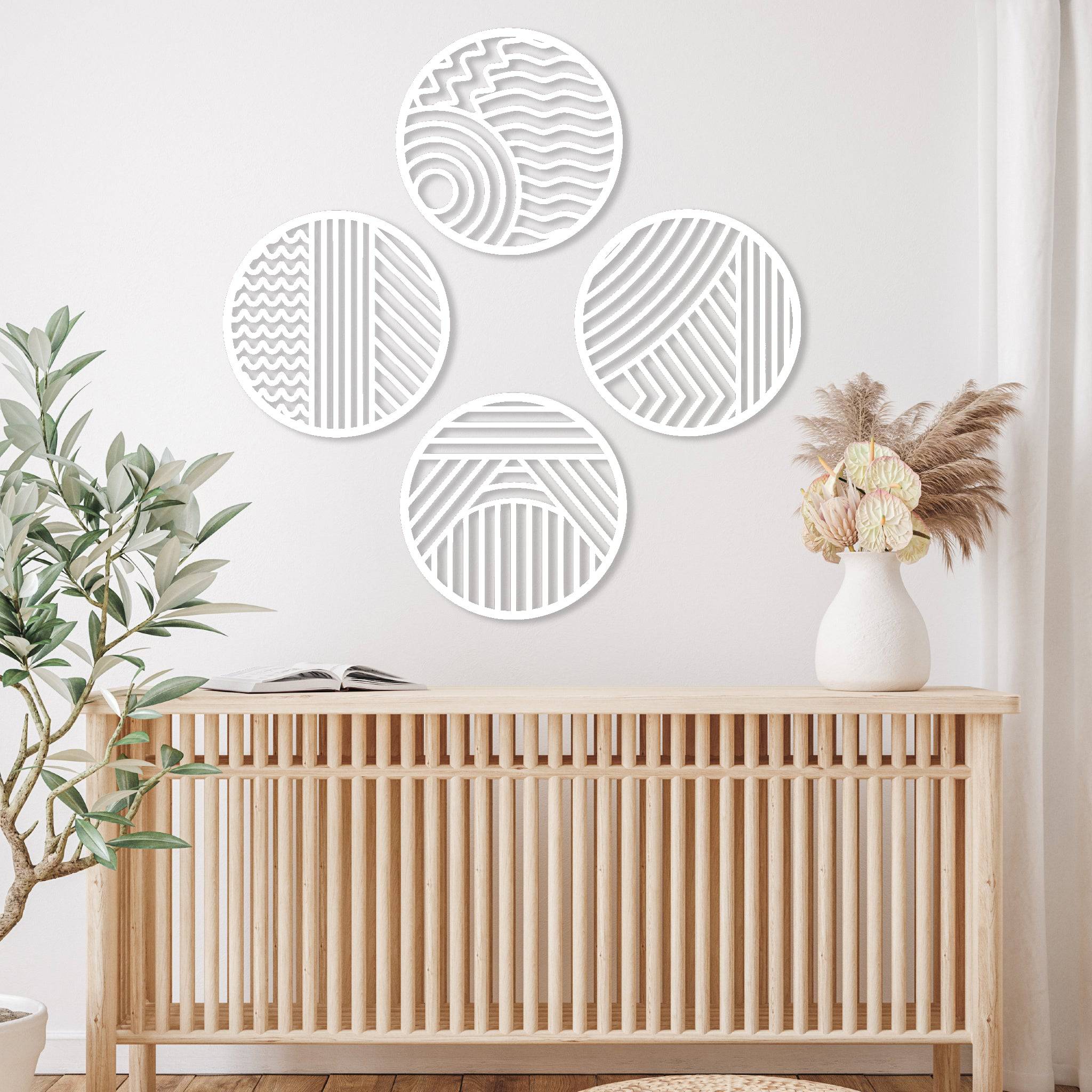 Modern Circles (4 Piece Set) - Metal Wall Art