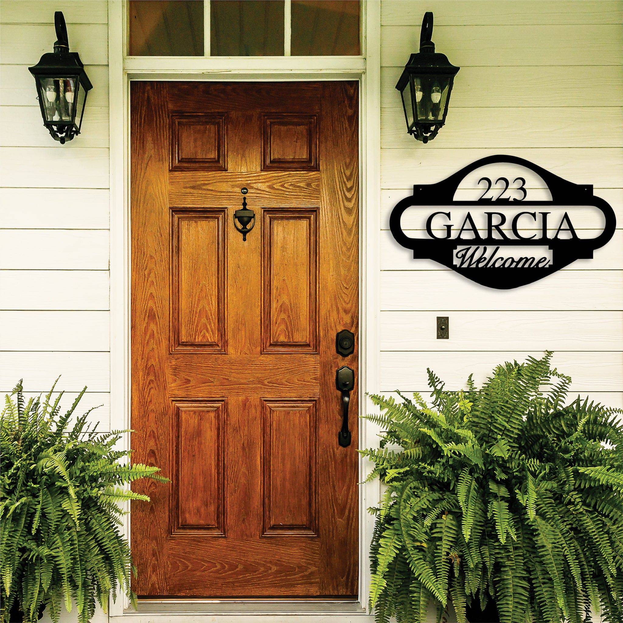 Name Monogram Address Sign - Metal Wall Art