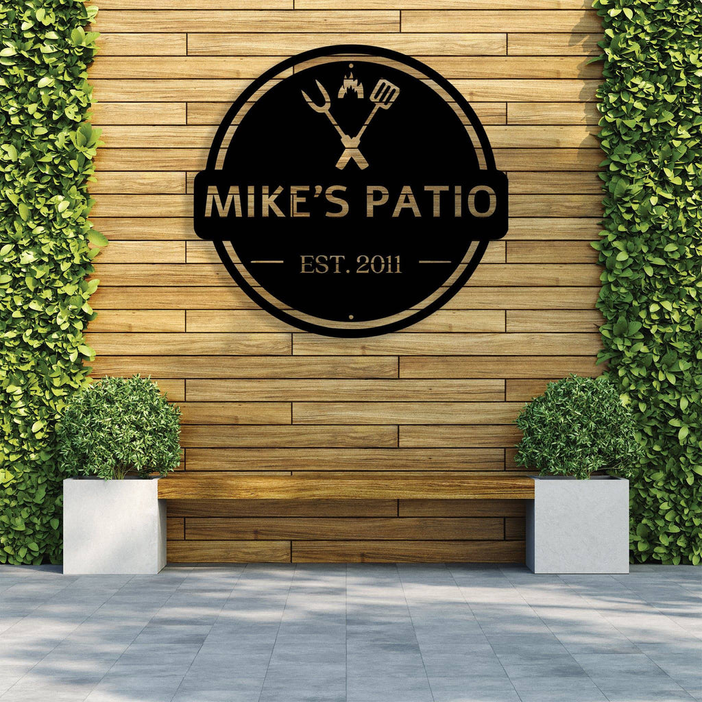 Personalized Backyard BBQ Sign - Metal Wall Art