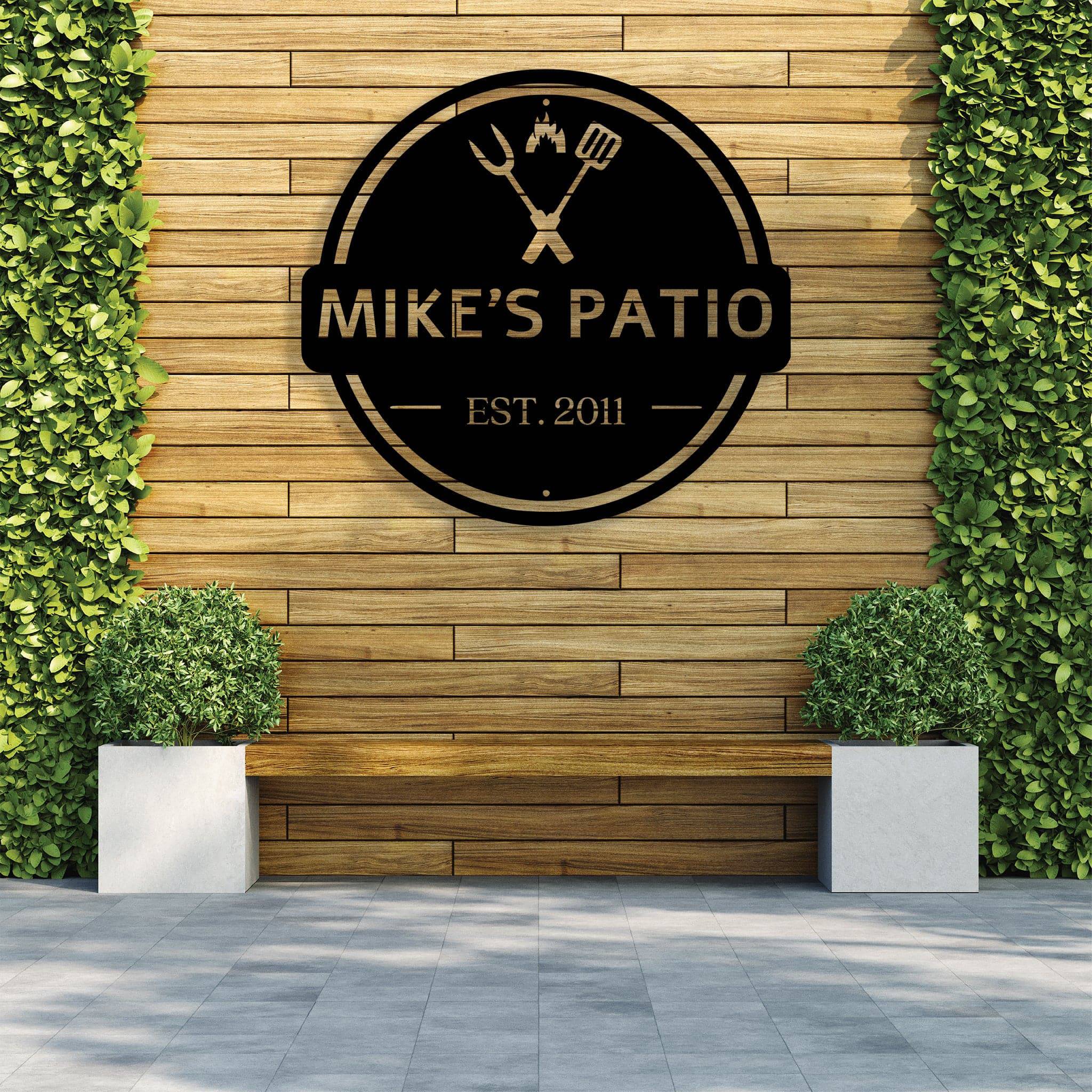 Personalized Backyard BBQ Sign - Metal Wall Art