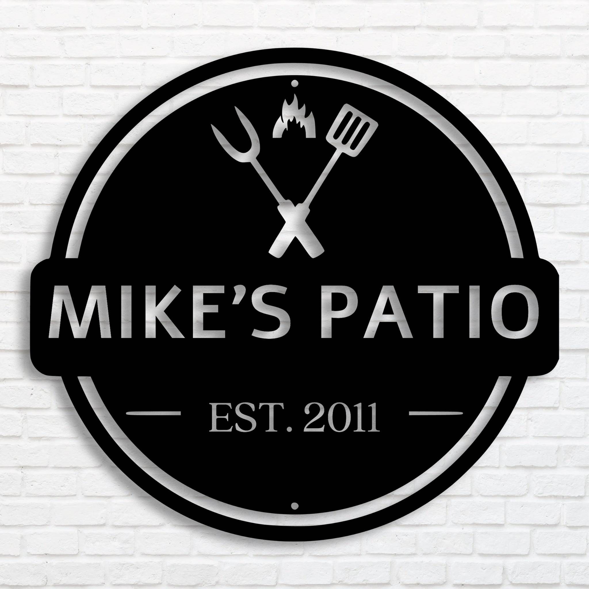 Personalized Backyard BBQ Sign - Metal Wall Art