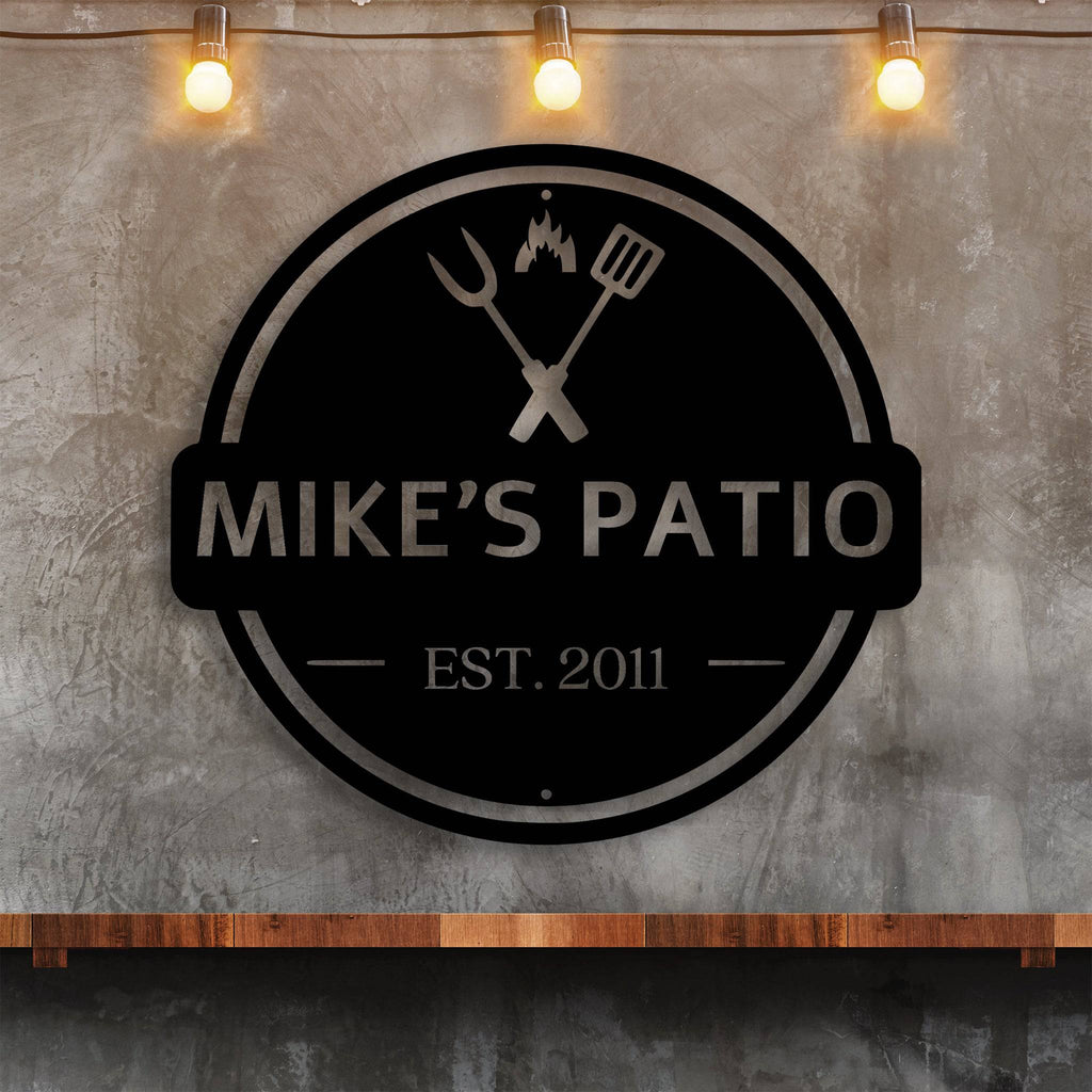 Personalized Backyard BBQ Sign - Metal Wall Art