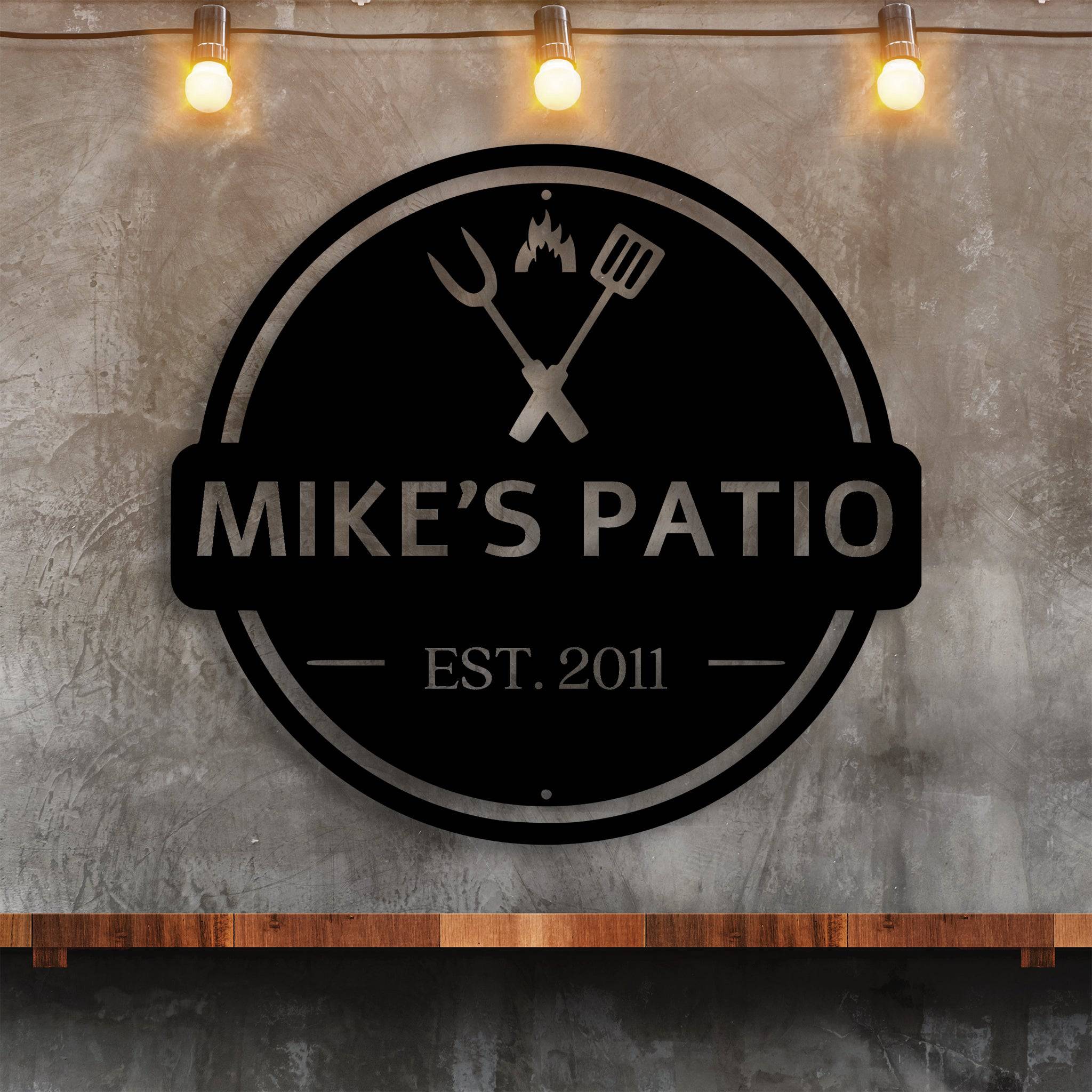 Personalized Backyard BBQ Sign - Metal Wall Art