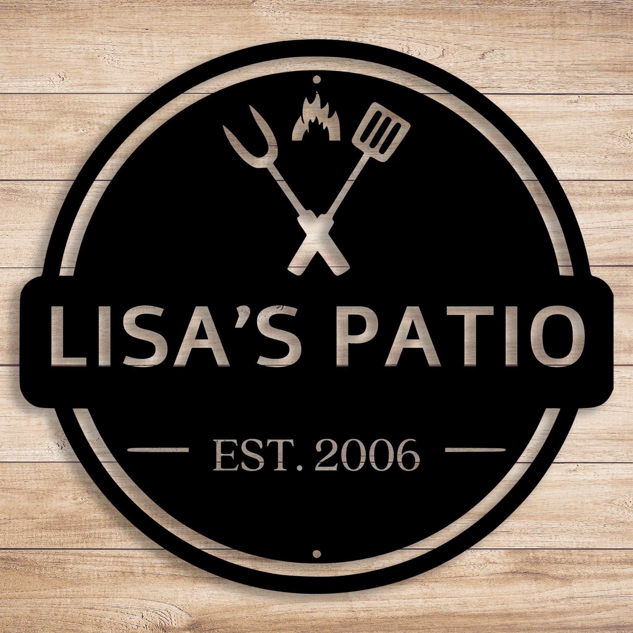 Personalized Backyard BBQ Sign - Metal Wall Art