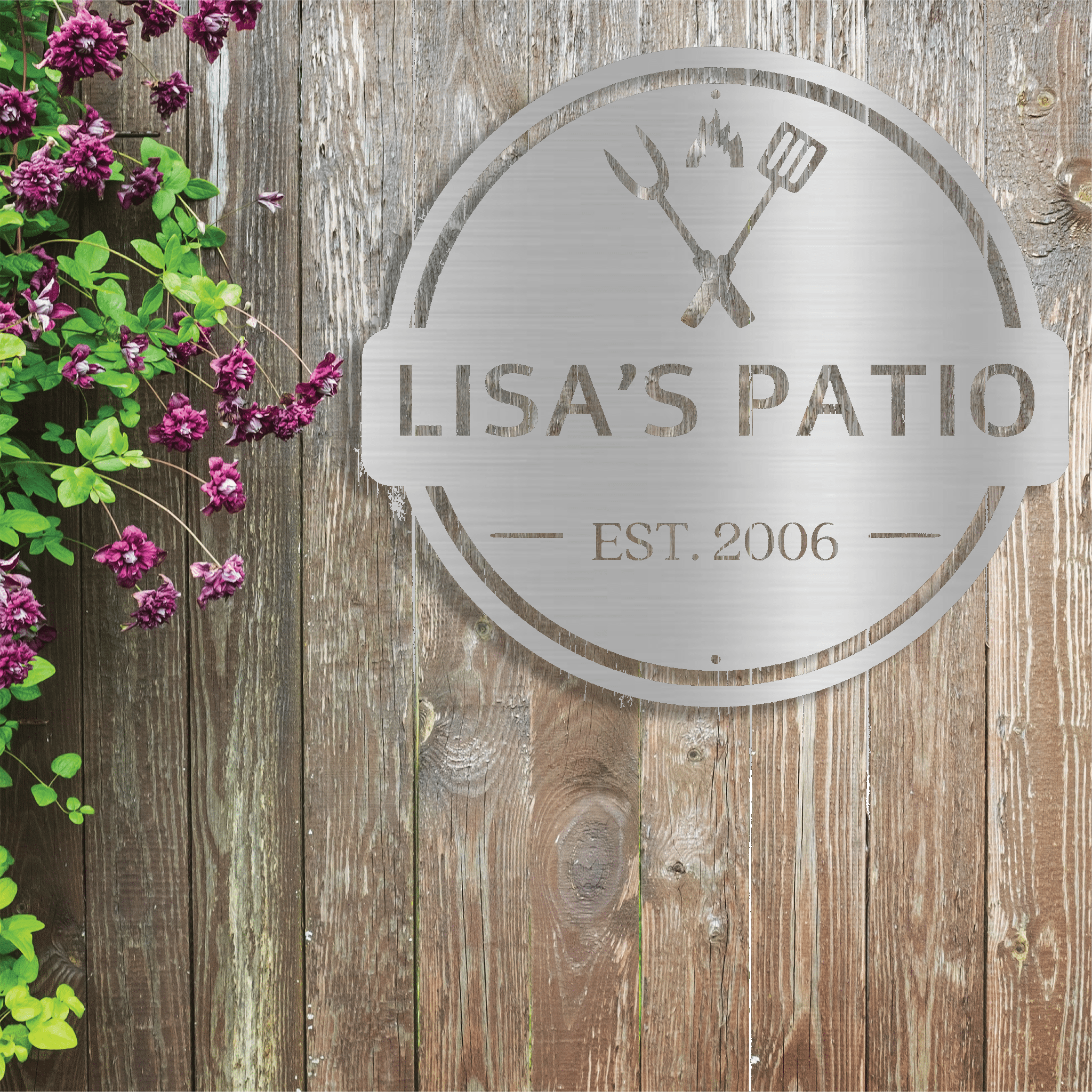 Personalized Backyard BBQ Sign - Metal Wall Art